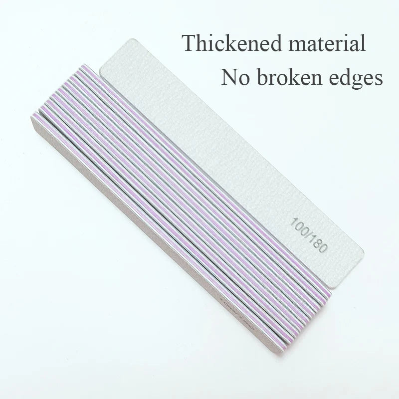 Nail File Buffer 100/180 Grit – Double-Sided Half Moon Sandpaper Nail Sanding & Manicure Tool
