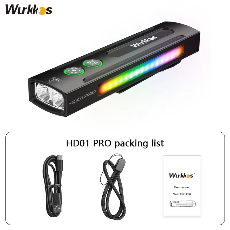 Wurkkos HD01 PRO – 1200 Lumen 4-in-1 Flat EDC Flashlight, White + UV + Green + RGB Side Lights, IP65