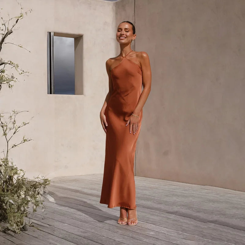 Sleeveless Backless Slim Maxi Party Dress — Sexy Solid Temperament Formal Dress