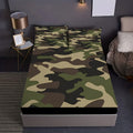 Camouflage Pattern Fitted Sheet – 300TC Polyester Mattress Cover, Multiple Sizes