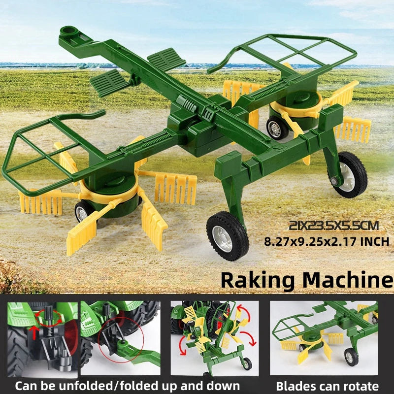 Large Scale Farm Tractor Toy Playset with Trailer & Accessories – DIY Farmer Transport Set