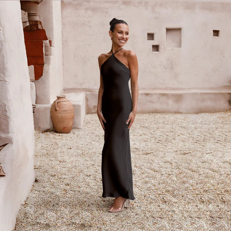 Sleeveless Backless Slim Maxi Party Dress — Sexy Solid Temperament Formal Dress