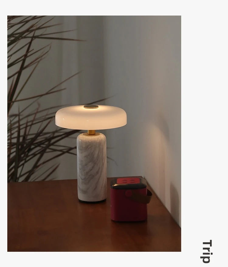 Marble Table Lamp – USB Charging & Touch Dimming