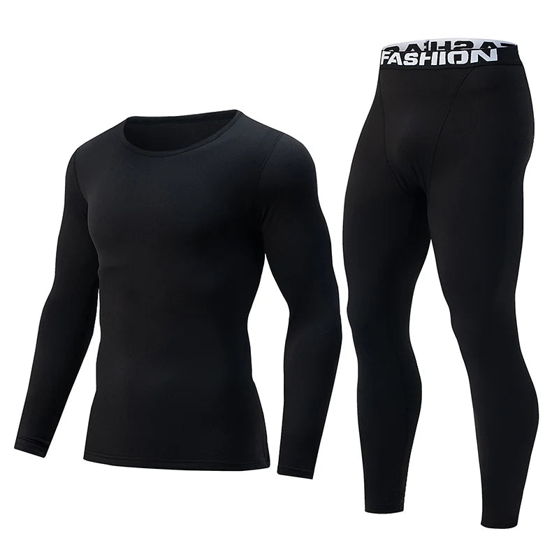 Men's Slim Fit Thermal Base Layer Set – Long Sleeve Top & Pants Warm Underwear (S–3XL)
