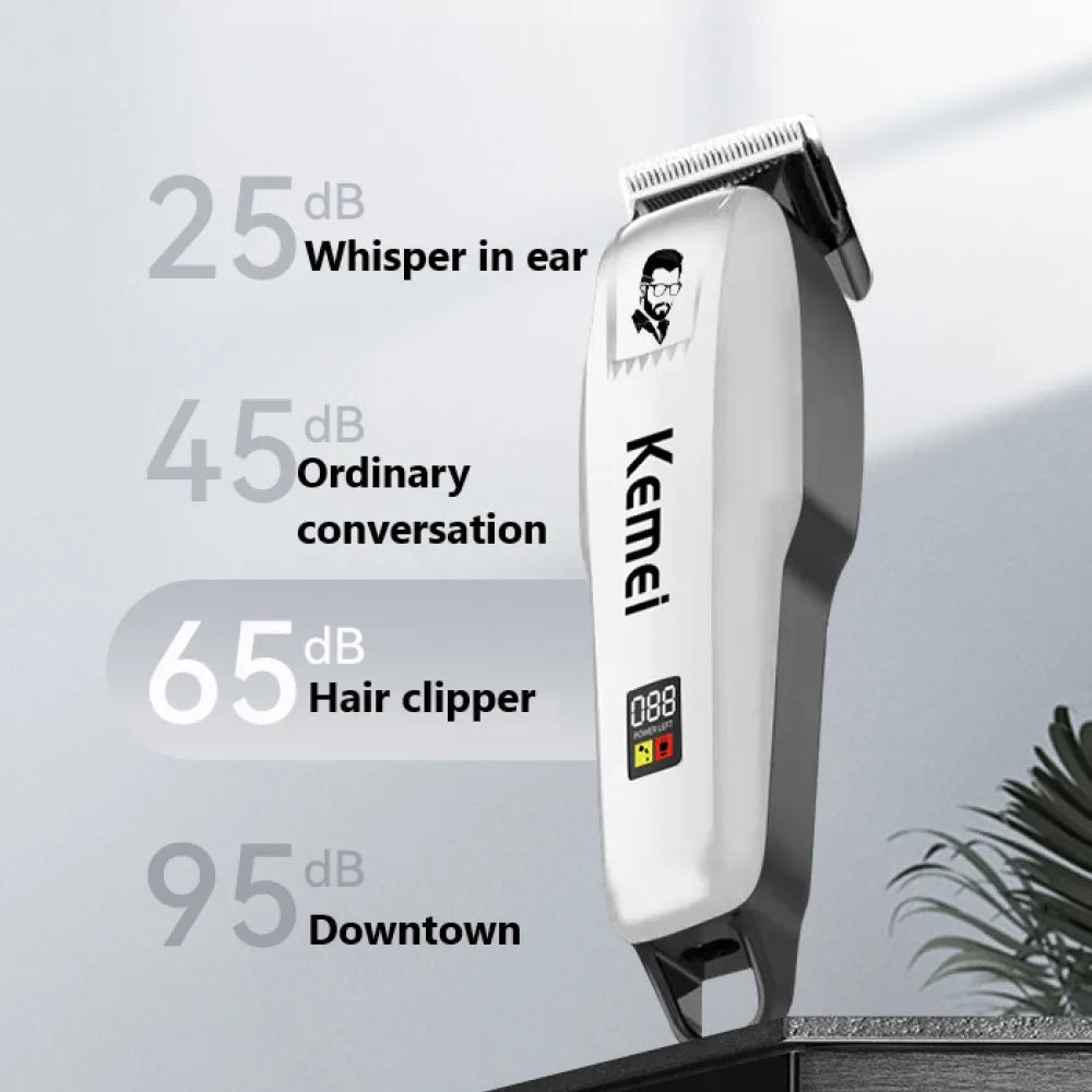 Kemei PG809A Professional Hair Clipper – Rechargeable Cordless Grooming Kit with LCD Display