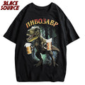 Pivosaurus Dinosaur Print T-Shirt — Unisex Casual Cotton Half Sleeve Graphic Tee