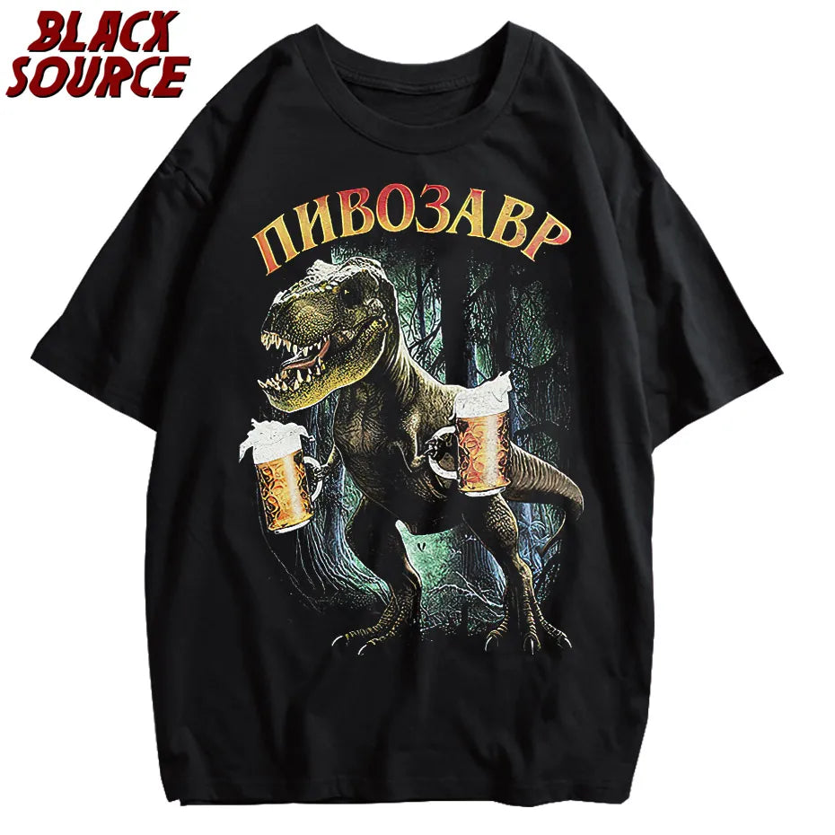 Pivosaurus Dinosaur Print T-Shirt — Unisex Casual Cotton Half Sleeve Graphic Tee