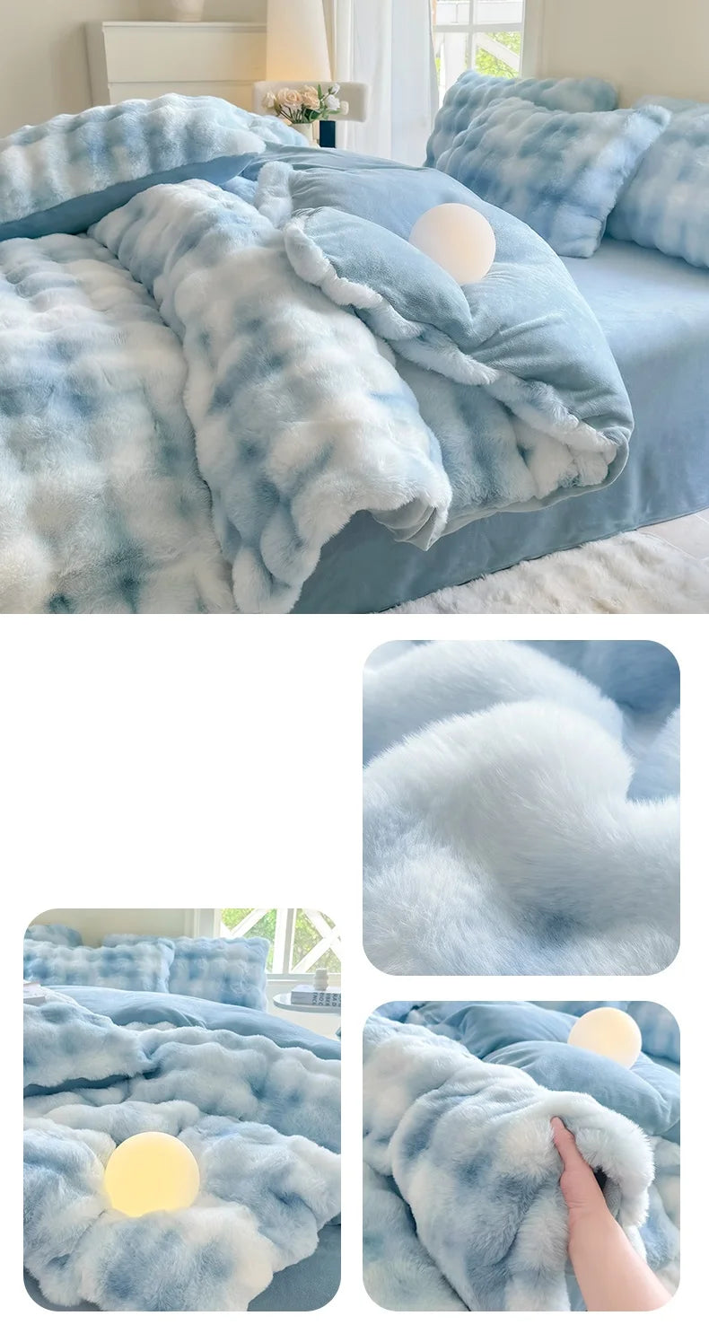 Plush Solid Color Duvet Cover – 300TC Warm Skin-Friendly Comforter Cover, 11 Colors & 4 Sizes