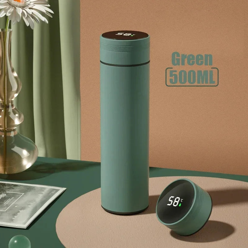 Trebalena 500ml Temperature Display Vacuum Thermos Bottle – 304 Medical-Grade SS, 24Hr Hot & Cold, Touch Temp Lid, 8 Colors