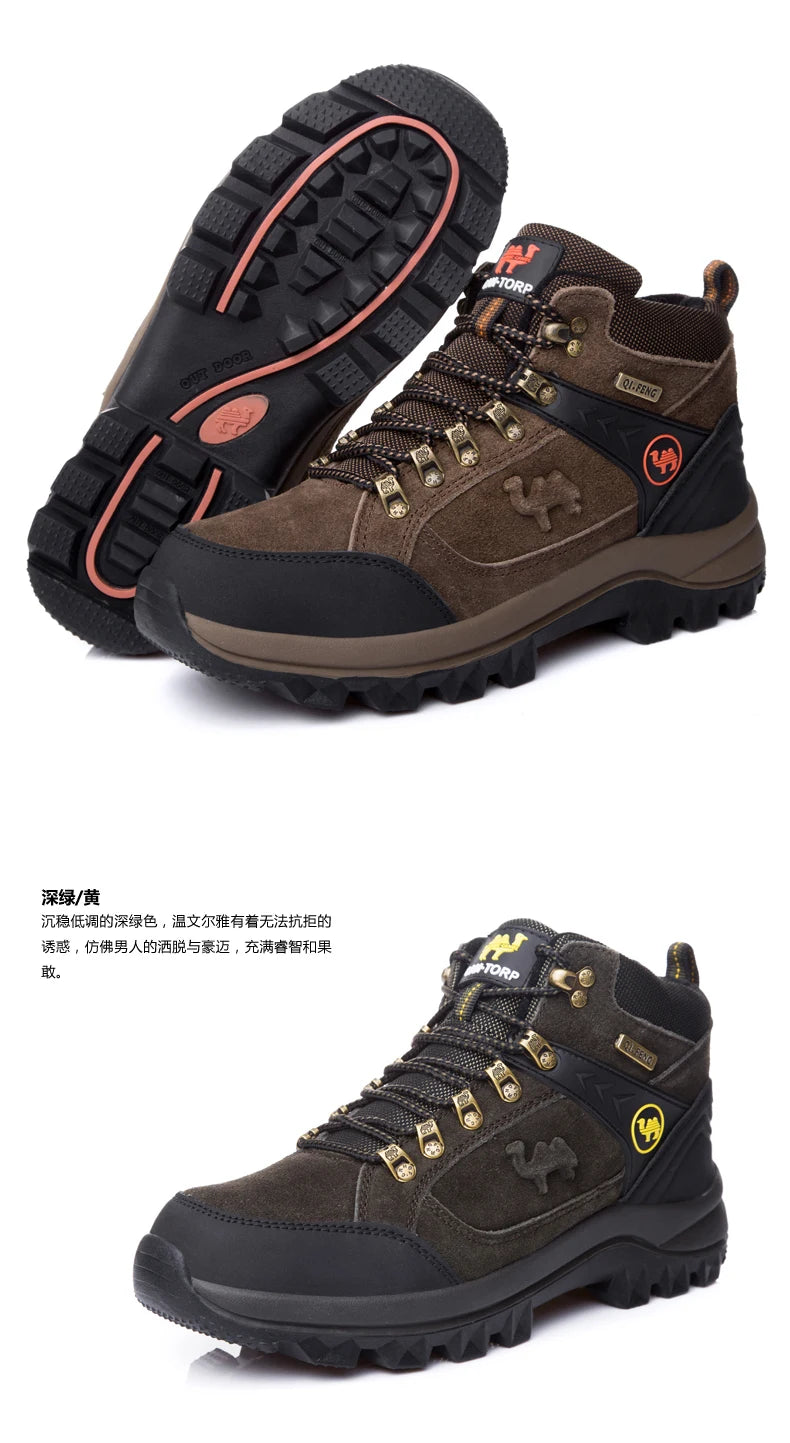 Men's Suede Shearling-Lined Winter Ankle Boots