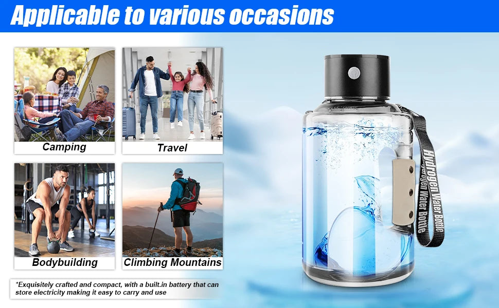 Hydrogen Water Bottle 1.5L — Portable Hydrogen-Rich Water Generator for Gym & Outdoor Fitness