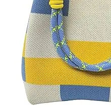 Mini Knitted Geometric Colorblock Bucket Bag – Detachable Handle Wristlet Purse for Women