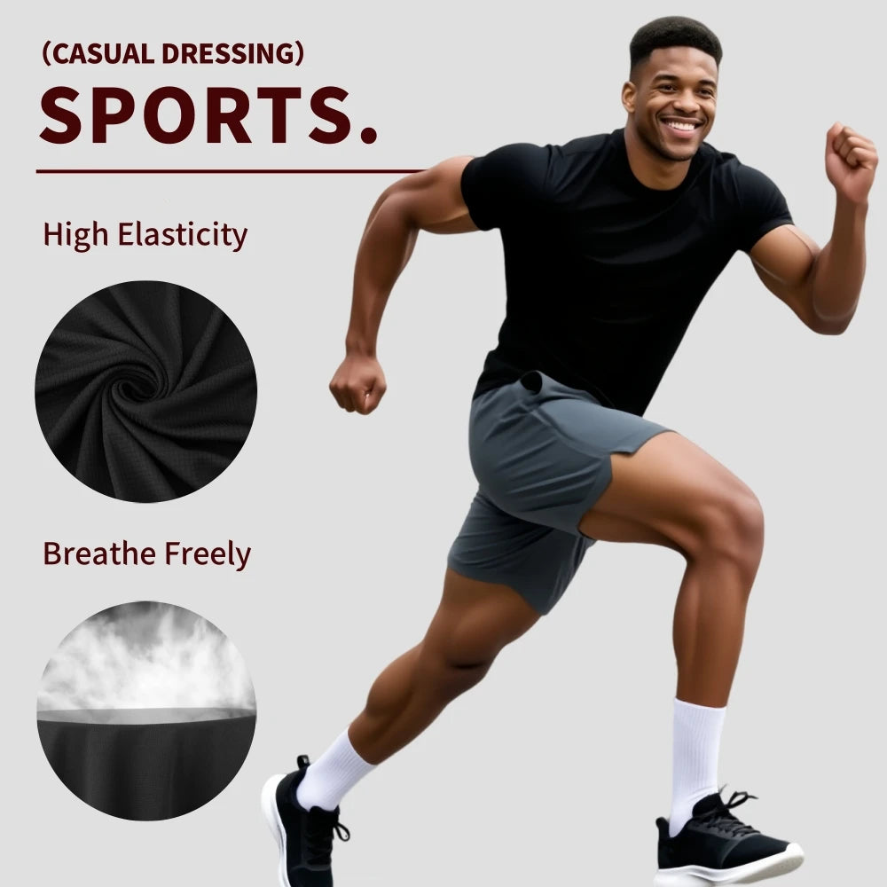 Men's 5-Pack Quick-Dry Short Sleeve Sport Shirts — Moisture-Wicking Training Tees