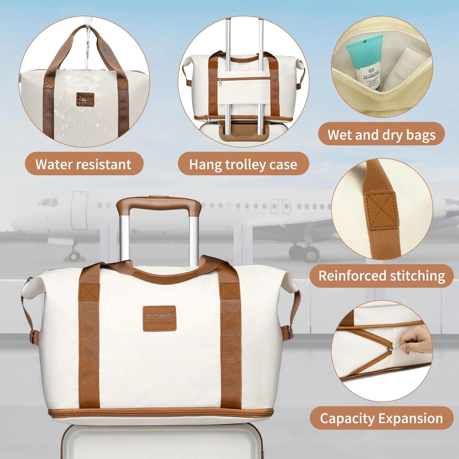 Kono ABS Hard Shell Luggage Set — 4 Spinner Wheels & TSA Lock