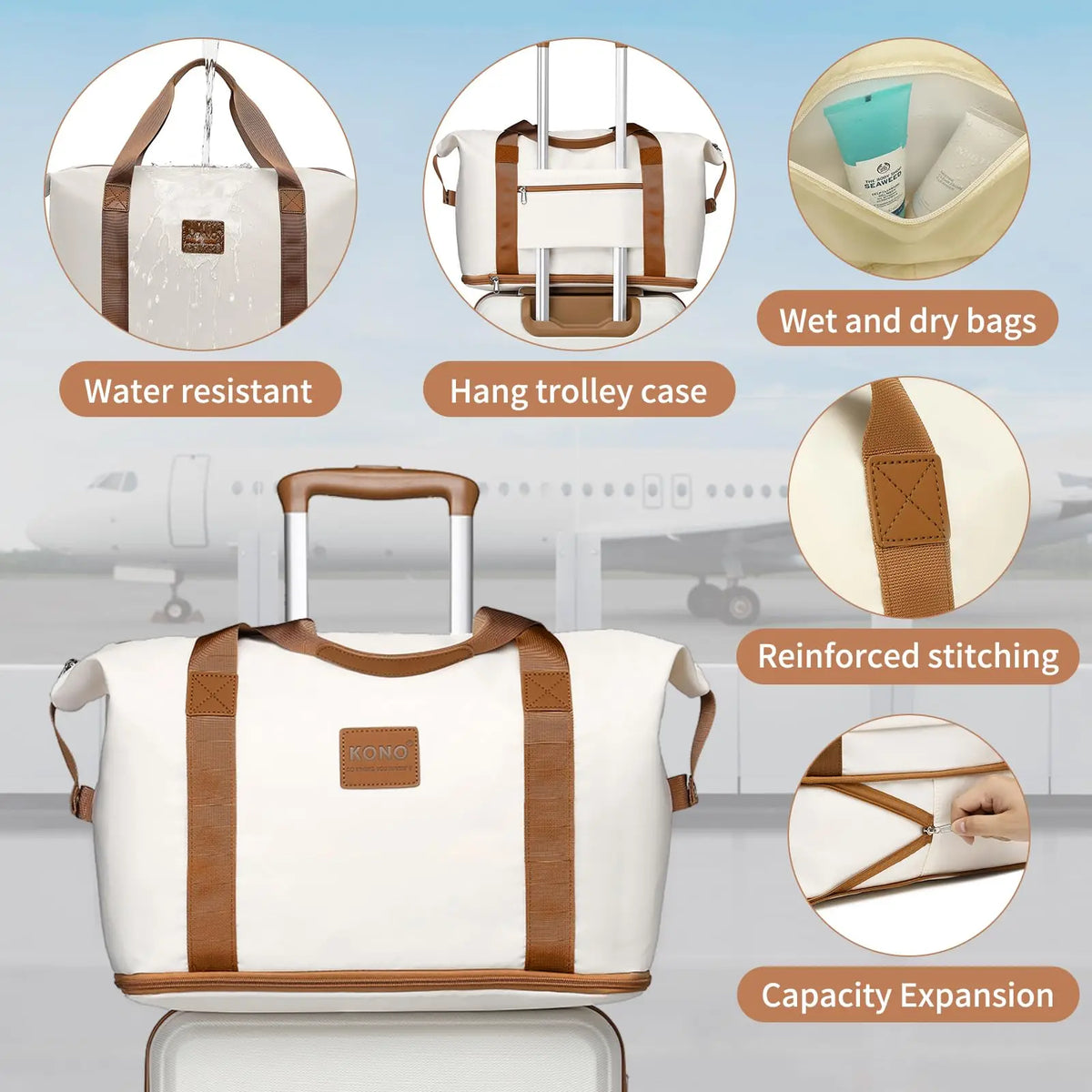 Kono ABS Luggage Set – TSA Lock & Spinner Wheels