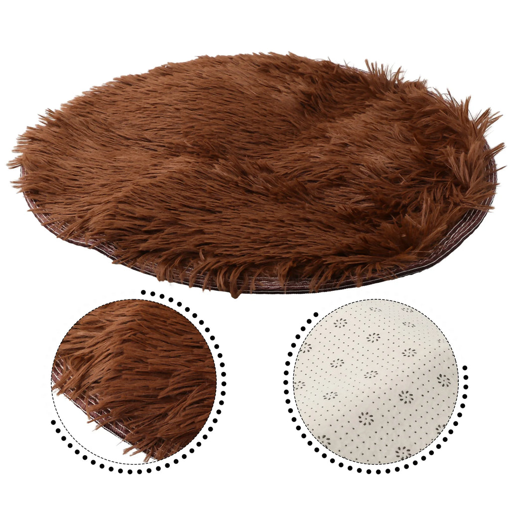 Super Soft Shaggy Area Rug – Anti-Slip 4cm Pile Round Rug for Living Room & Bedroom, 12 Colors & 3 Sizes