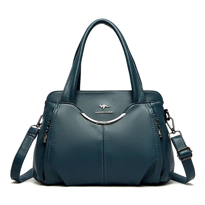 Genuine Leather Luxury Tote Crossbody Shoulder Bag – Large Casual Handbag for Women