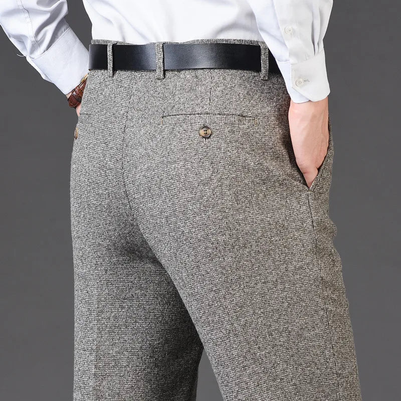 Men's Plaid Dress Pants — Flat Front Straight Leg Formal Suit Trousers