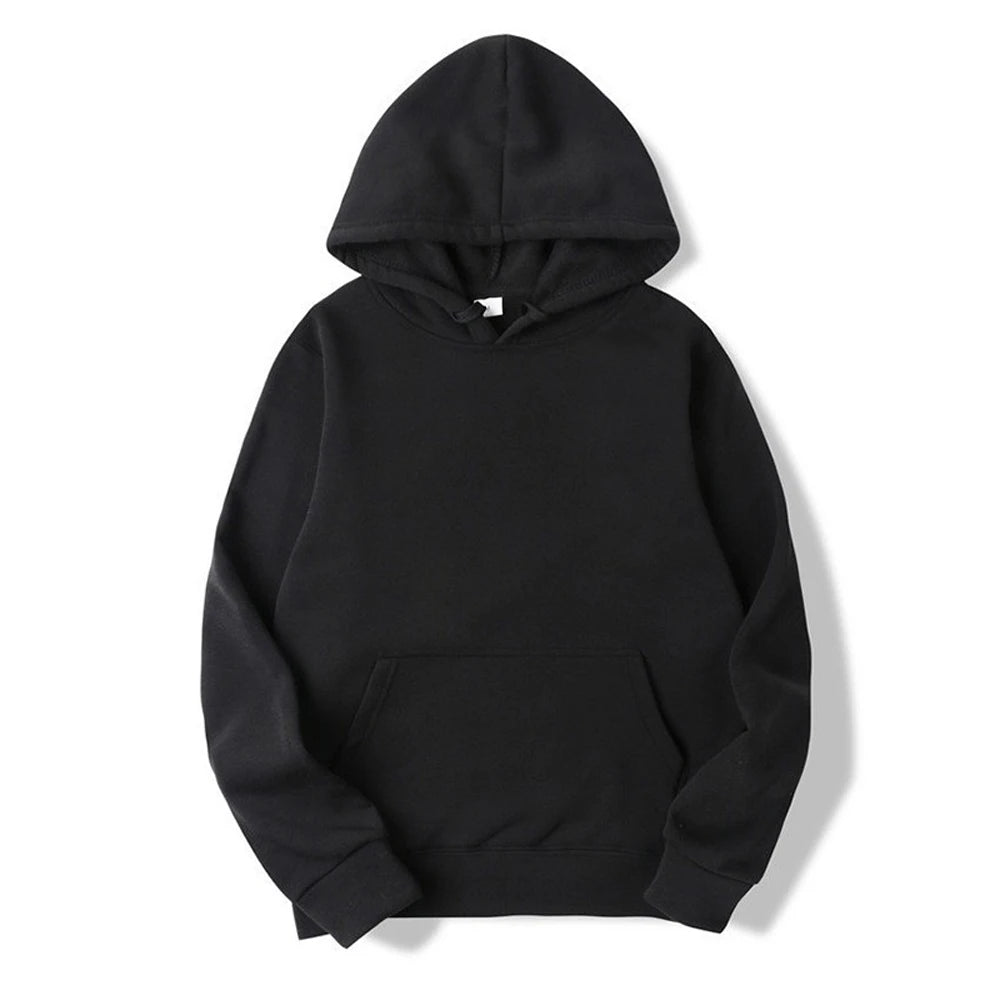 Unisex Oversized Pullover Hoodie Sweatshirt – Solid Color Casual Fleece for Men & Women