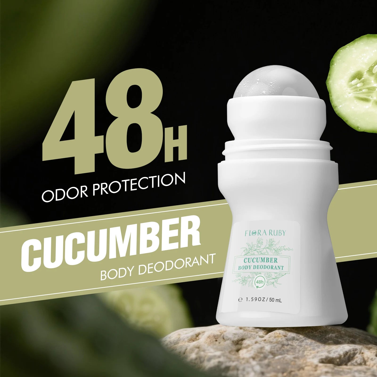 Aluminum-Free Roll-On Deodorant 50ml – Multi-Pack Body Care (Cucumber, Cedar, Sandalwood, Citrus Mint)