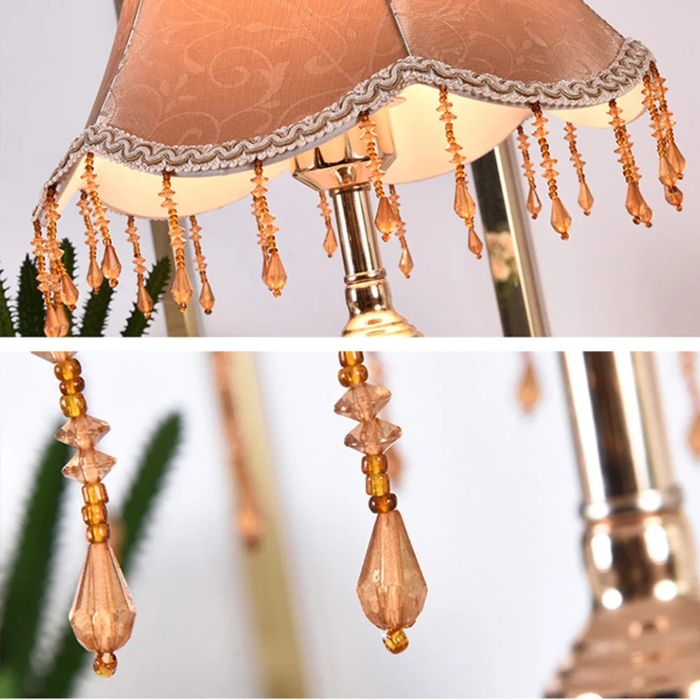 Bedside Lamp – Fabric Shade & Gold or White Base