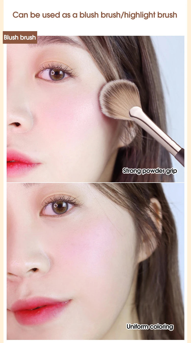 Soft Powder Blush & Highlighter Makeup Brush