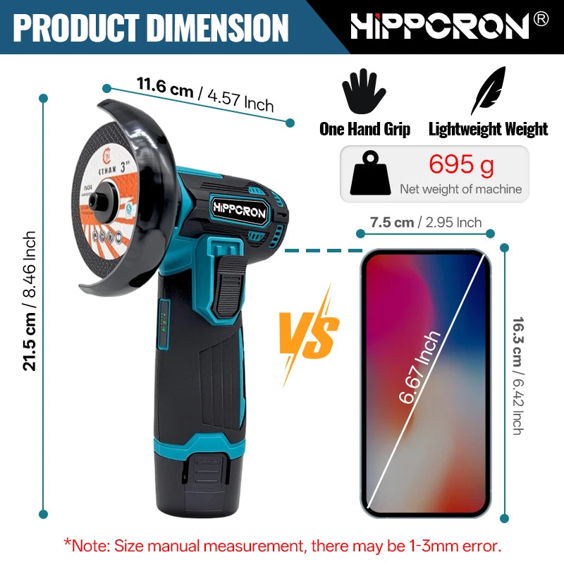 12V Mini Cordless Angle Grinder