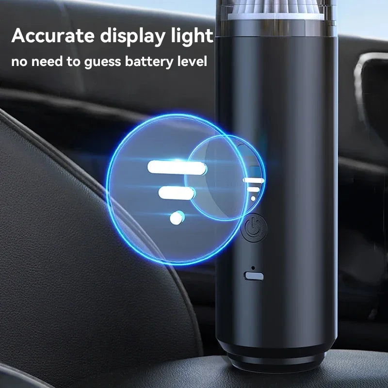 Cordless Mini Car Vacuum Cleaner – White Handheld