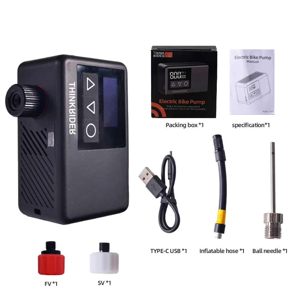 ThinkRider Pocket Bike Tire Pump with Digital Display