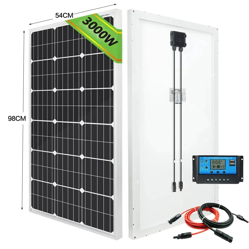 3000W Ultra High Power Solar Panel – 12V/24V Efficient Charging for Home, Camping & Off-Grid