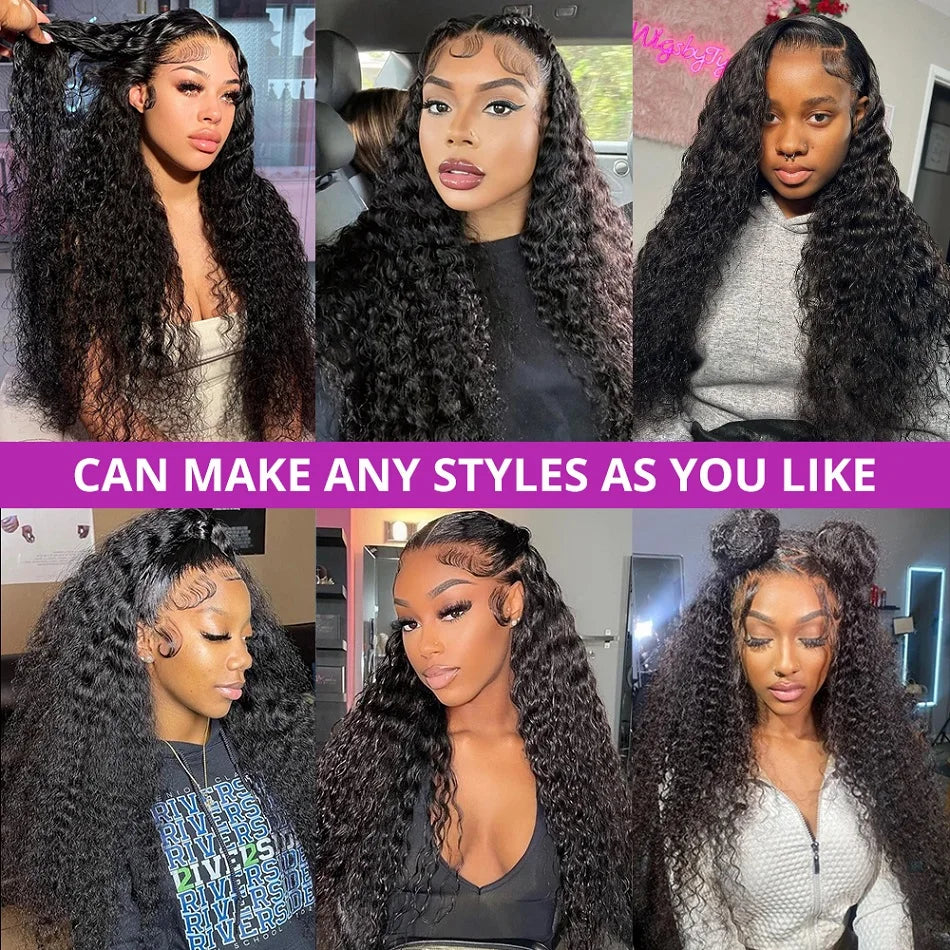 13x4 13x6 Deep Wave Transparent Lace Front Human Hair Wigs Glueless Wigs Human Hair Ready To Wear 6x4 5X5 Closure Wig Preplucke