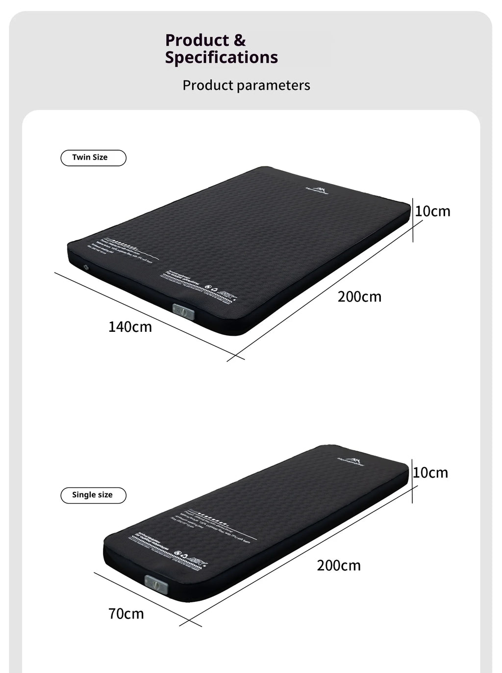 Thickened Sponge Camping Mattress – Portable Outdoor Pad with Integrated Air Pump, Self-Inflating