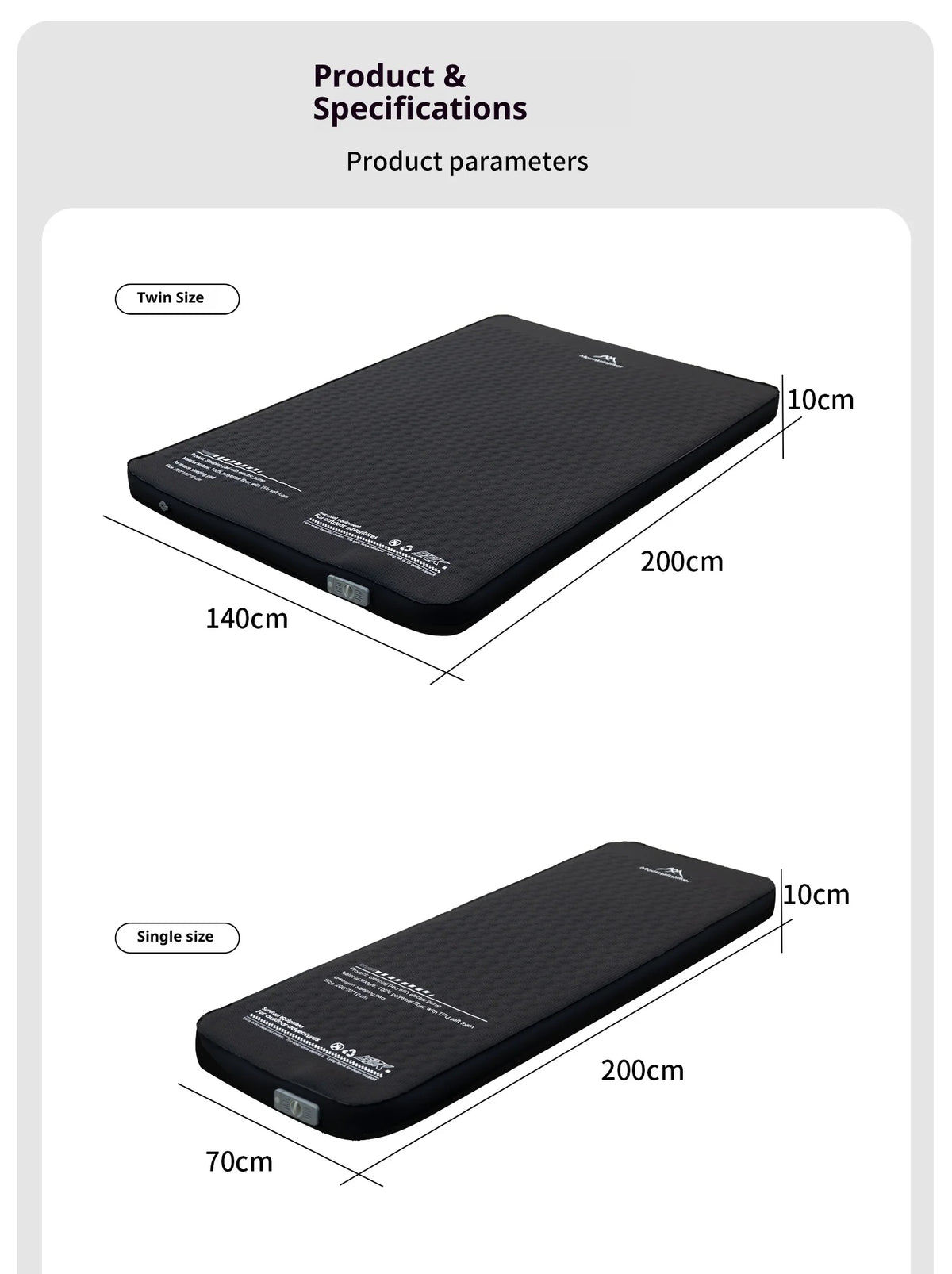 Thickened Sponge Camping Mattress – Portable Outdoor Pad with Integrated Air Pump, Self-Inflating