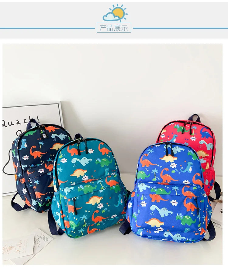 Dinosaur Print Backpack – Kids Kindergarten School Bag