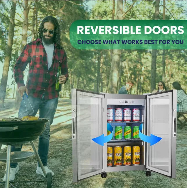 Electric Wine Cooler Outdoor Refrigerator — 63L Waterproof Lockable Lid for Drinks, Wine & Tea