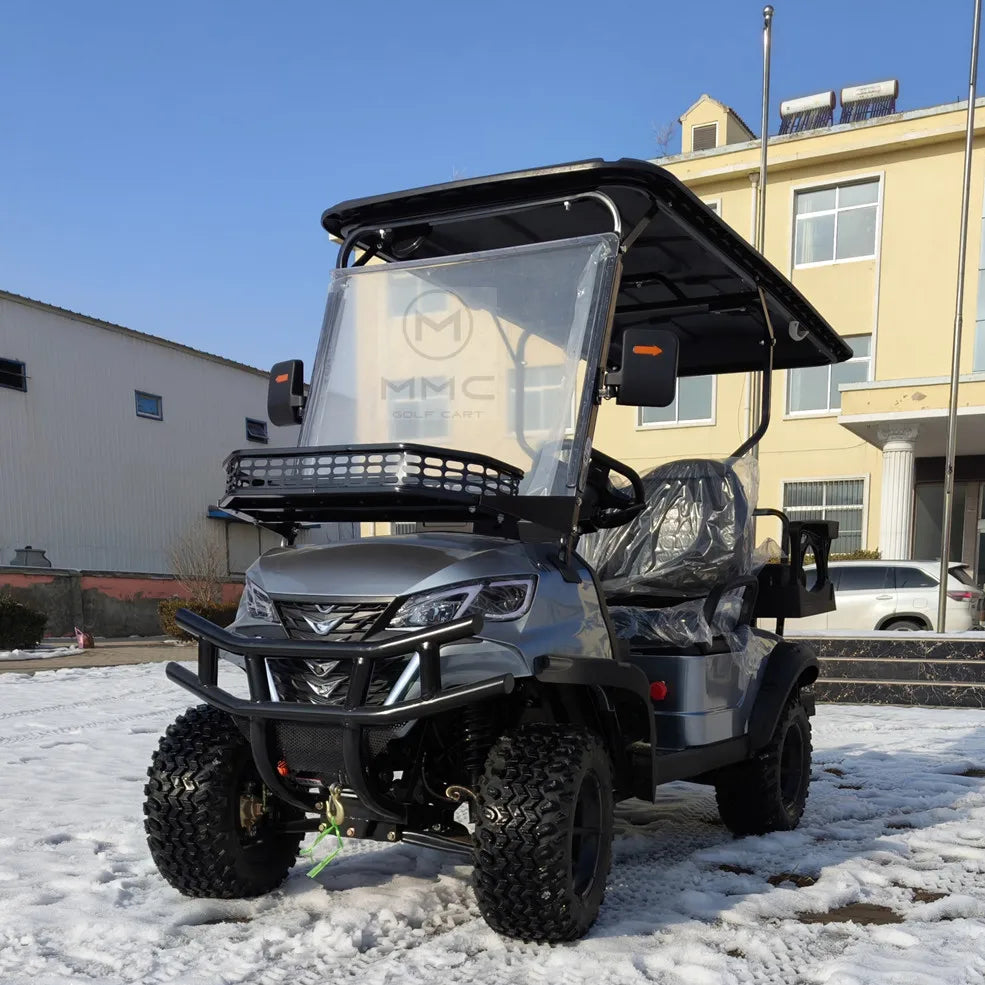 Grey Electric Golf Cart — 4 Seater 48V/60V/72V 5KW Street Legal Hunting Cart