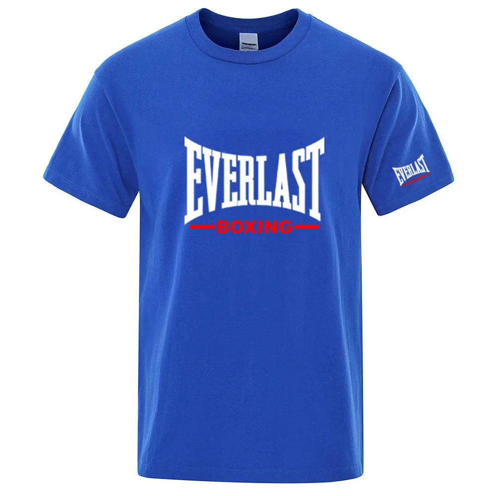 Everlast Boxing Logo Graphic T-Shirt — Crew Neck Short Sleeve Sports Streetwear Tee