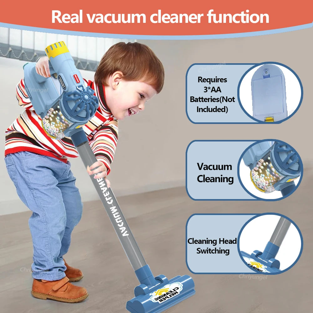 Kids Electric Vacuum Cleaner Toy Set – Simulation Housekeeping Role Play Educational Toy for Toddlers