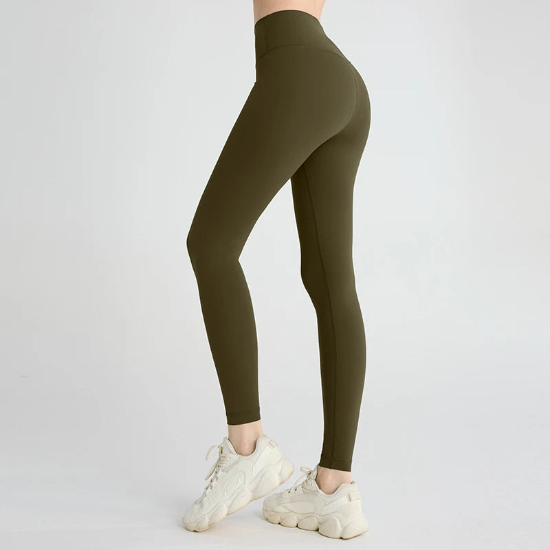 High-Waist Hip-Lifting Yoga Leggings — Breathable Nylon Fitness Running & Cycling Sports Pants, 19 Colors