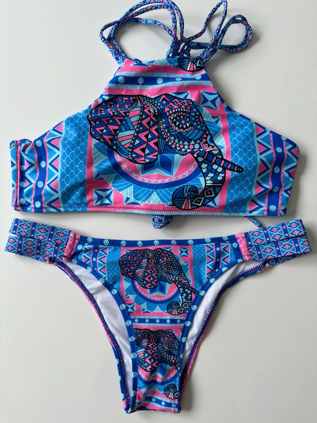 High Neck Crochet Tank Crop Bikini Set — Women's Monokini Swimsuit 2025