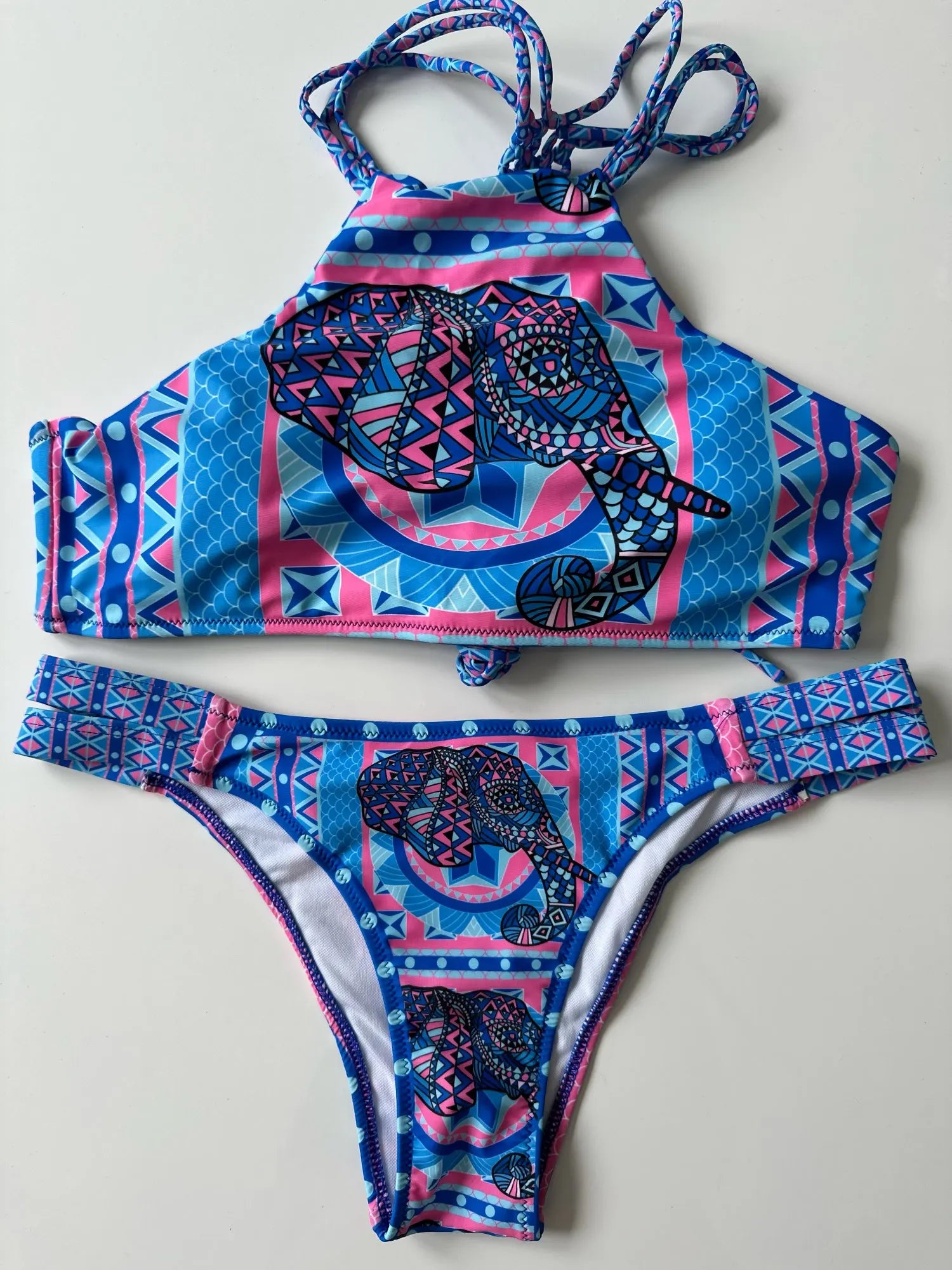 High Neck Crochet Tank Crop Bikini Set — Women's Monokini Swimsuit 2025