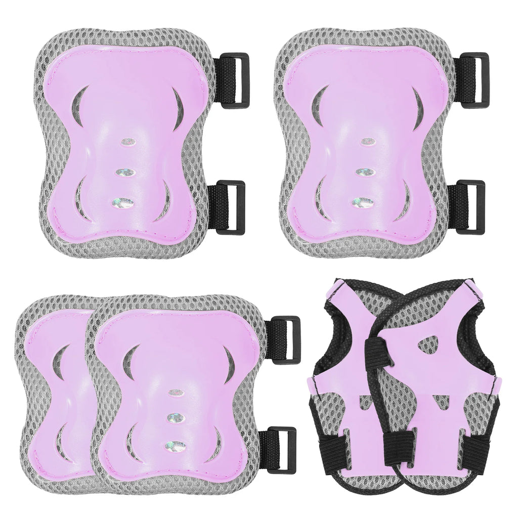 6-Piece Kids Protective Gear Set – Knee Pads, Elbow Pads & Wrist Guards for Bike, Skateboard & Skating