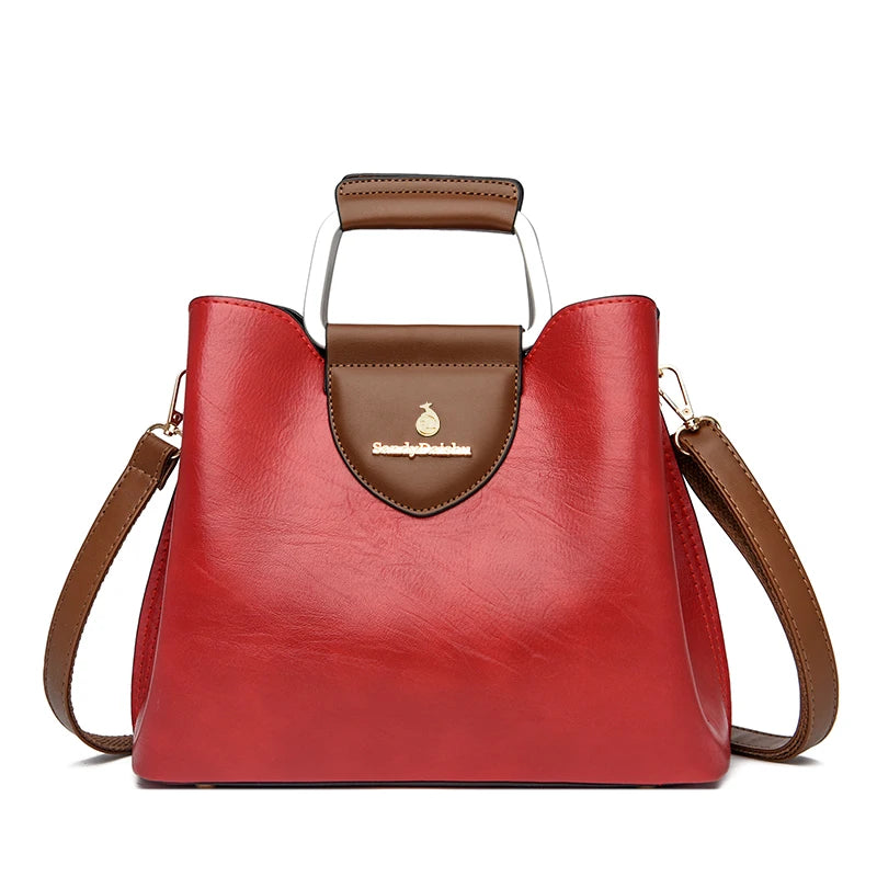 Genuine Leather Luxury Tote Shoulder Bag – High Quality Designer Crossbody Handbag for Women