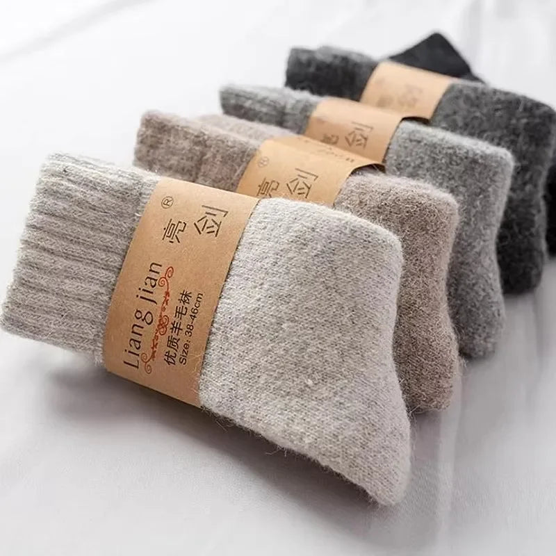 Men's Thick Merino Wool-Blend Winter Socks