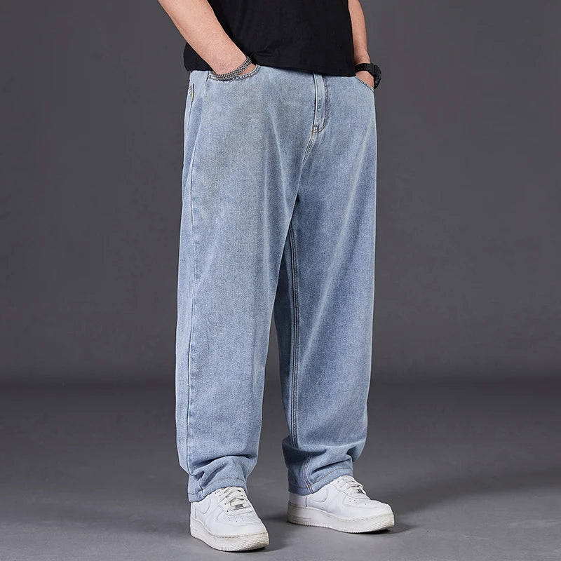 Men's Plus Size Loose Jeans — High Stretch Denim Pants in Big & Tall Sizes 30–50
