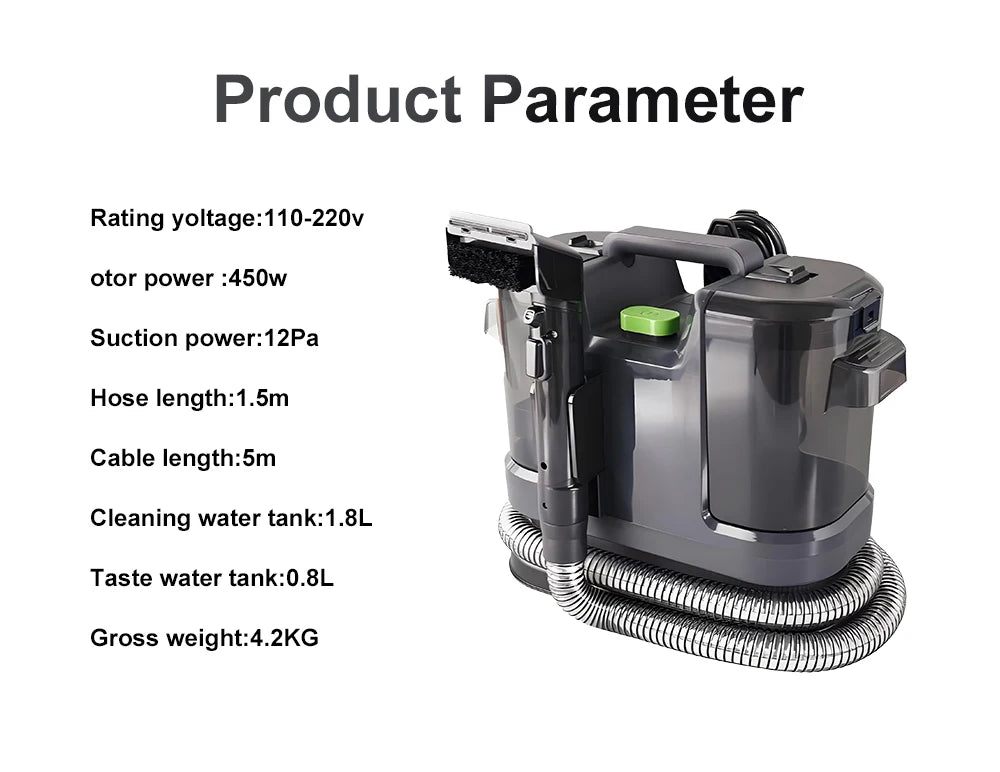 Tungfull All-in-One Carpet & Curtain Vacuum Cleaner — Multifunctional Fabric Cleaning Machine for Sofa, Vacuuming & Washing