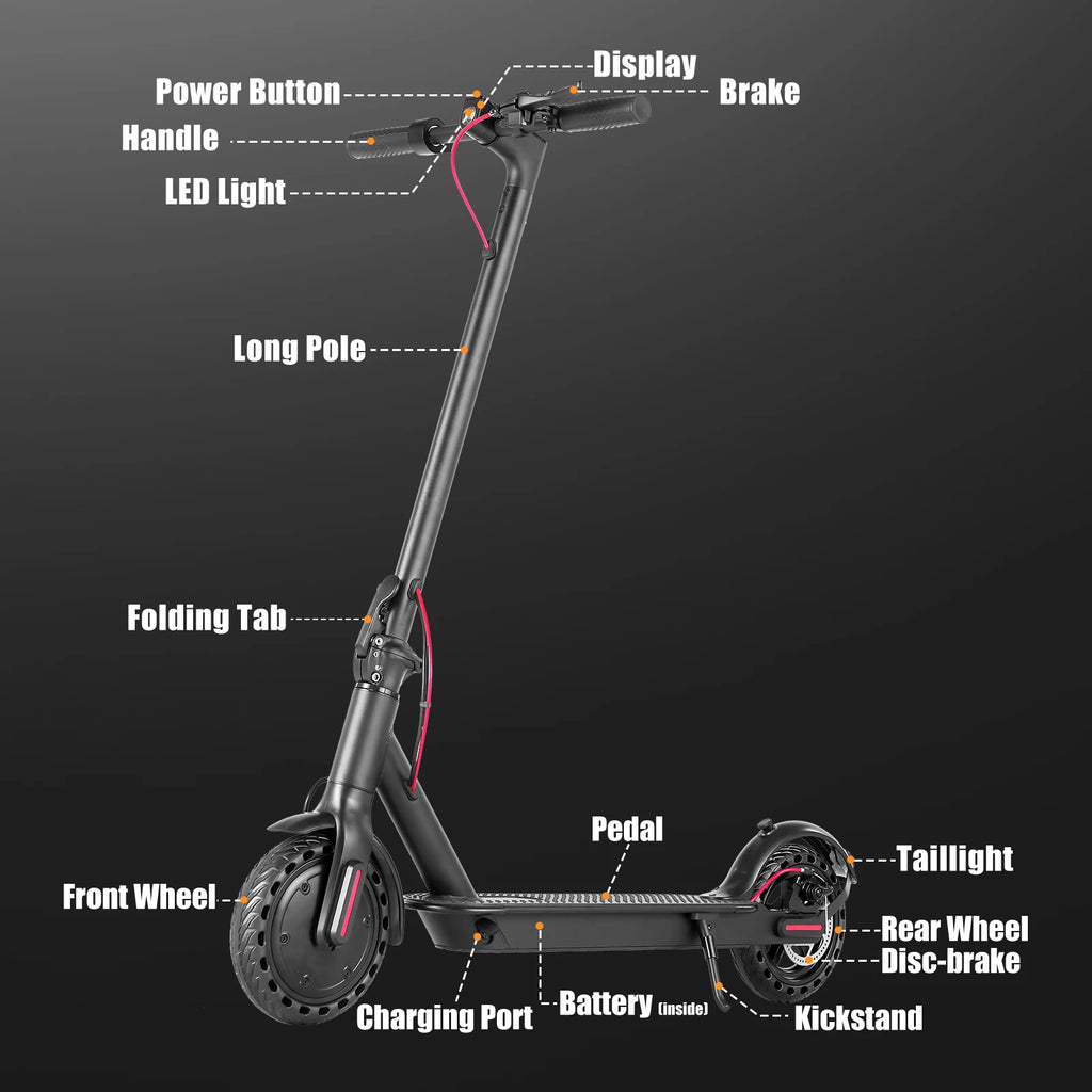 AiliFE HS-04Pro Electric Scooter — 350W Motor, 19 MPH, 36V Smart App, 8.5" Tires, Foldable