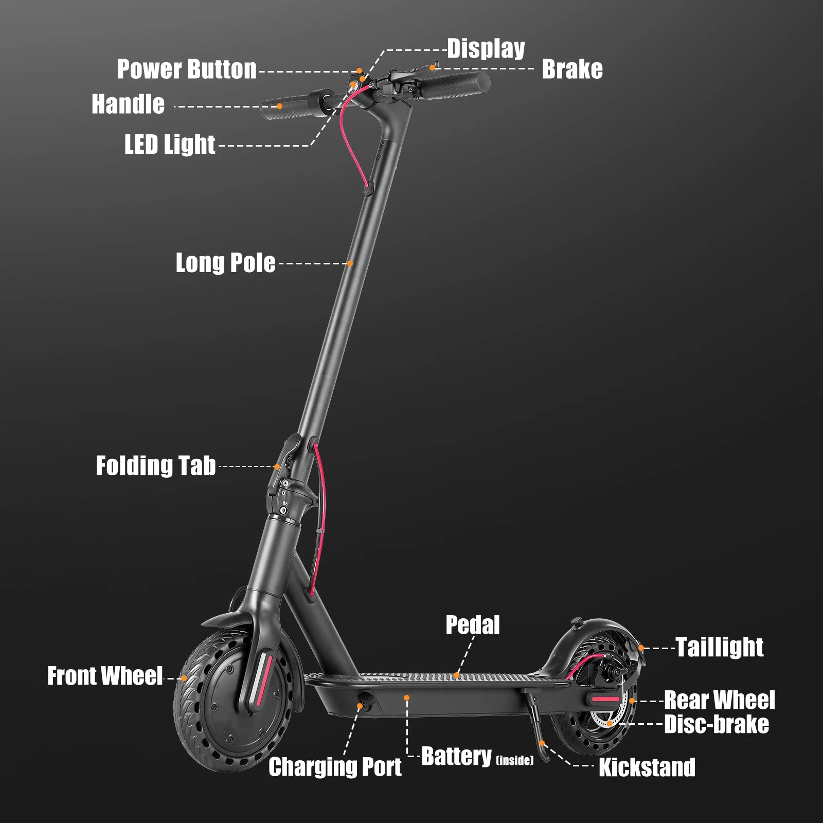 AiliFE HS-04Pro Electric Scooter — 350W Motor, 19 MPH, 36V Smart App, 8.5" Tires, Foldable