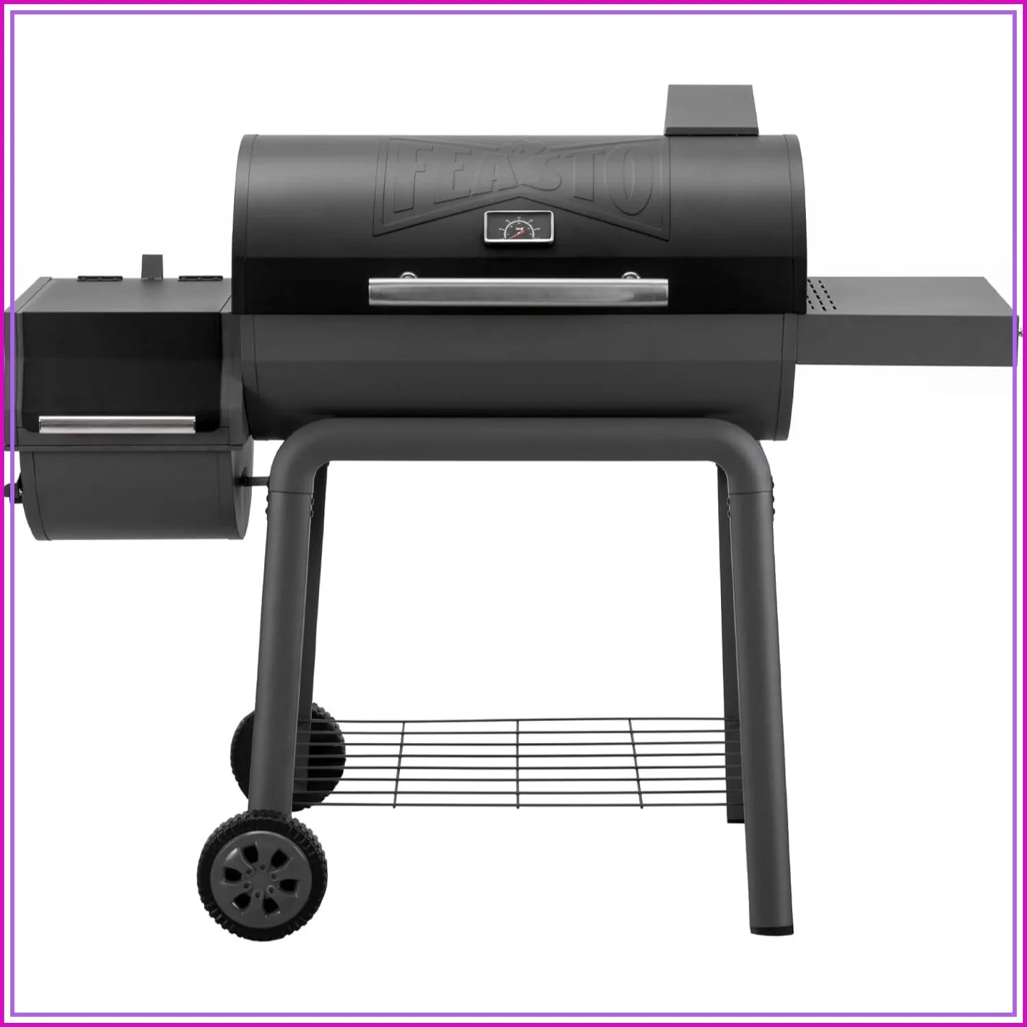 30-Inch Heavy-Duty Charcoal Grill with Offset Smoker | 815 Sq. In. Cooking Space, Side Table, Adjustable Vents, Wheels, Outdoor BBQ for Backyard & Patio