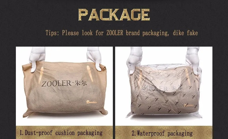 ZOOLER Genuine Cow Leather Flap Tote Bag – Luxury Lock Shoulder Crossbody Handbag for Women